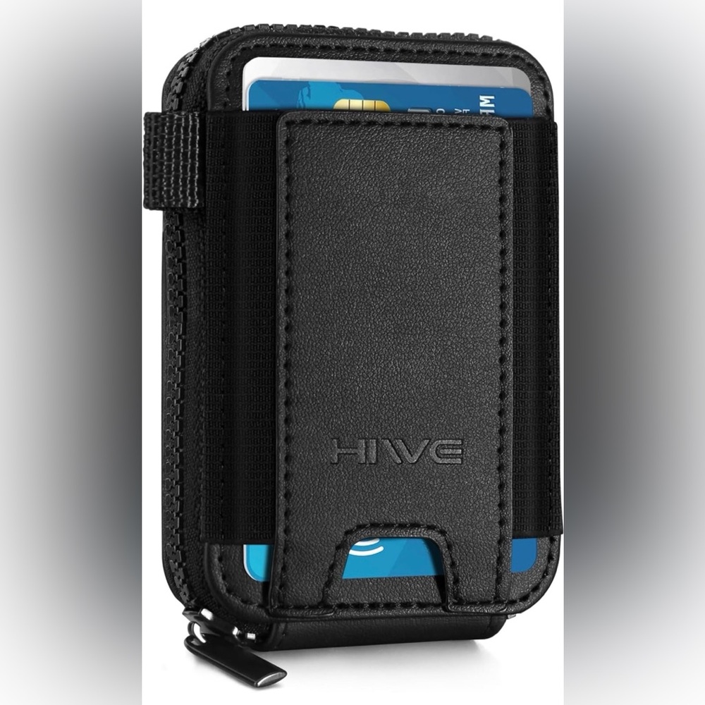 Small Wallet with Rechargeable Find My Tracker/Credit Card Holder with Keyring